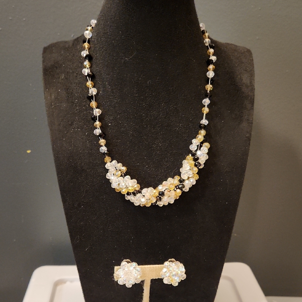 Vintage Gold and Silver Beaded Necklace